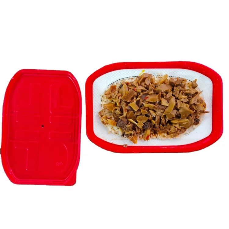 Material Self Heating Lunch Box Food Grade PP Storage Boxes & Bins Food Container Disposable Embossing Food Packaging 0.5mm WZ