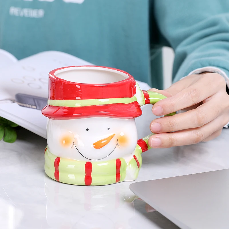 Дешевая оптовая продажа керамическая кружка для кофе и чая 11 унций с сублимационным цветом внутри рождественские