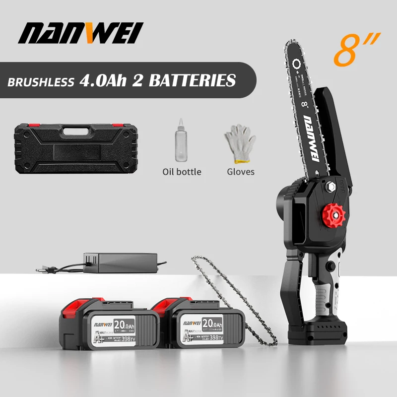 8/6 Inch Chain Saw Portable Electric Pruning Saw Rechargeable Small Woodworking Mini Electric Saw Garden Log