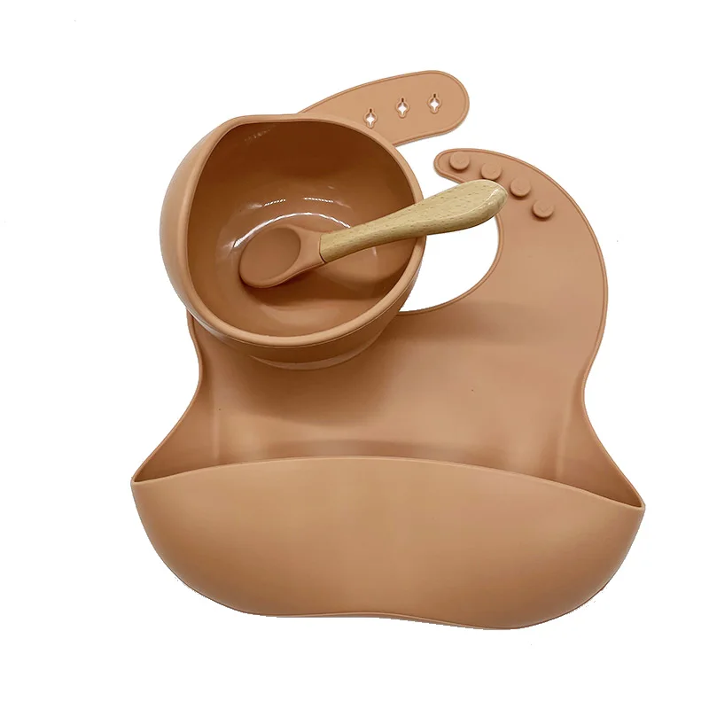 RAYBIN Custom Silicone Baby Bibs Bowl Set Baby Feeding Set Bpa Free With Teether