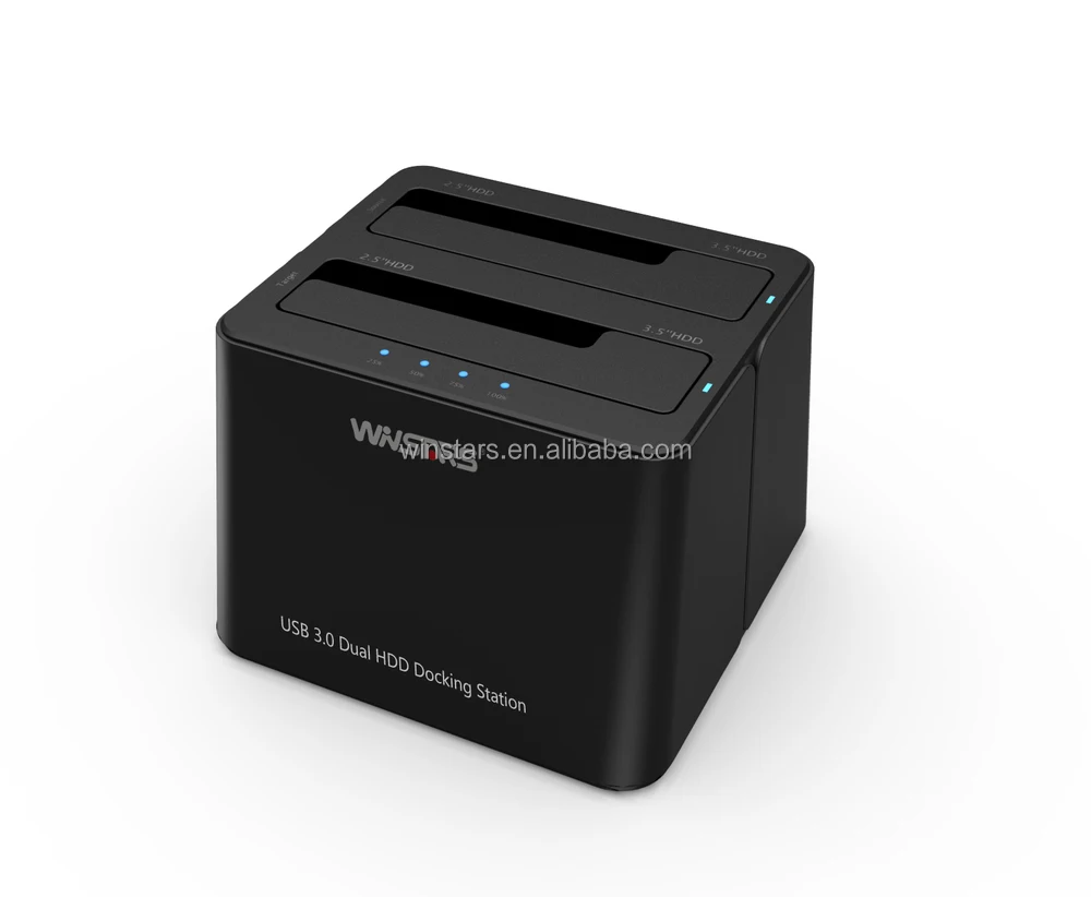 USB3.0 до 2,5 'и 3,5' SATA двойной Bay HDD док-станция Поддержка одно касание резервного копирования