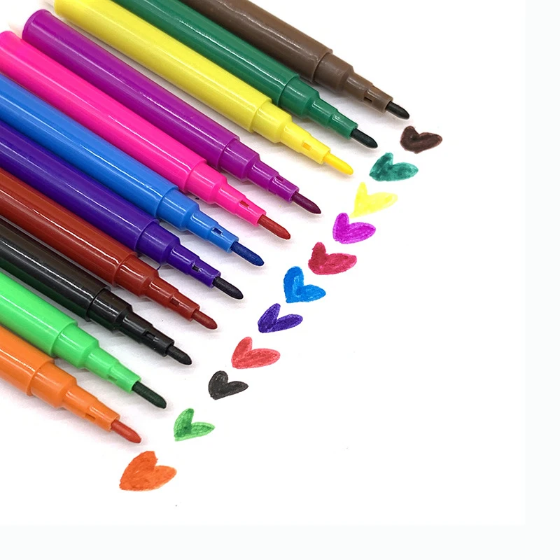 12 Colors felt Tips Marker Pen Set  Art Markers Watercolor Pens for Kids