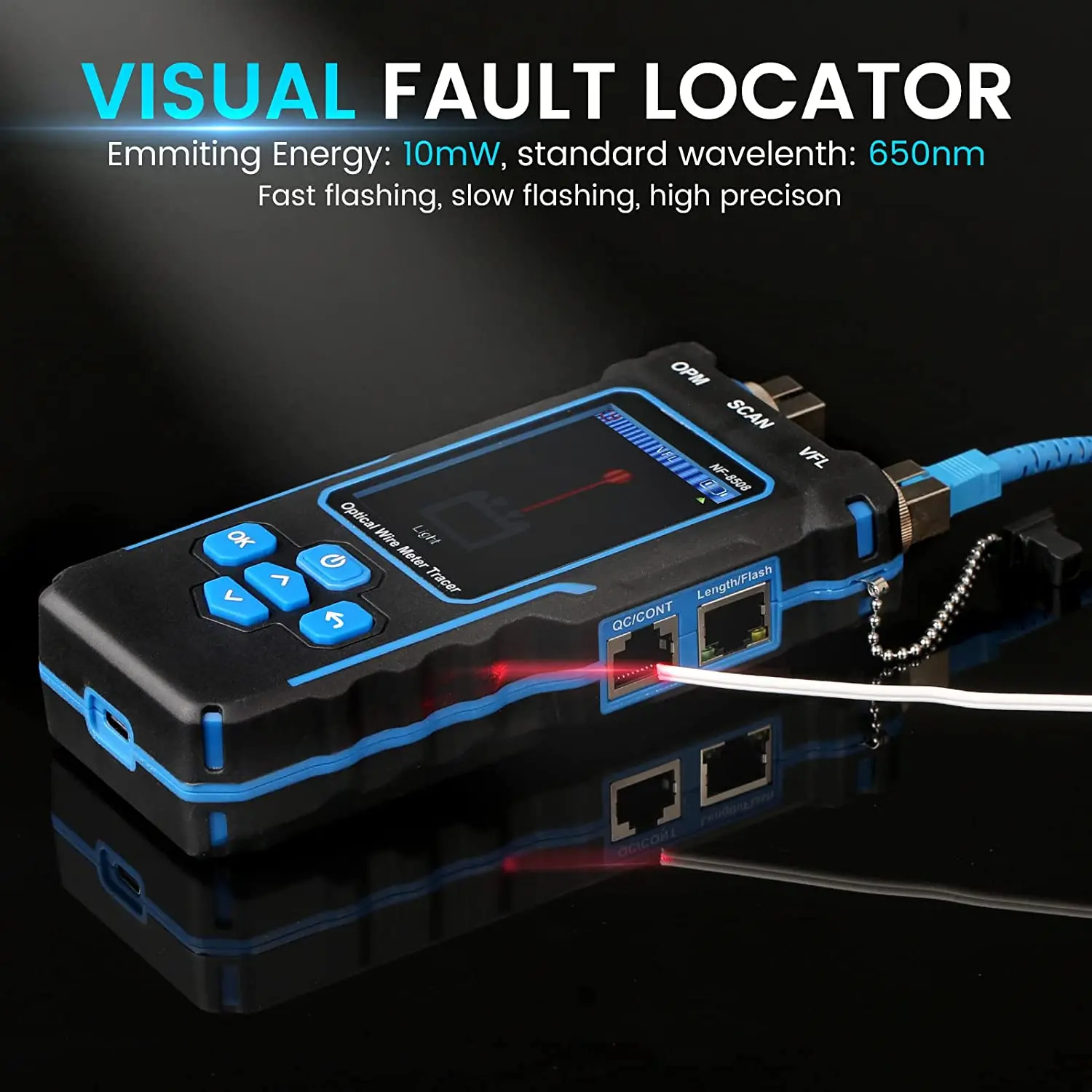 Optical Power Meter VFL ,RJ11 RJ45 Wire Cable Tracer PoE Network Cable Tester for CAT5 CAT6 Toner Ethernet Cable