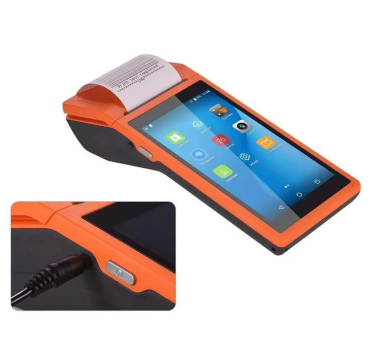 Android Pda Pos Terminal Thermal Printer Barcode Scanner Handheld POS Machine Android 8.1 with Mobile Pos Machine Blue Tooth A4