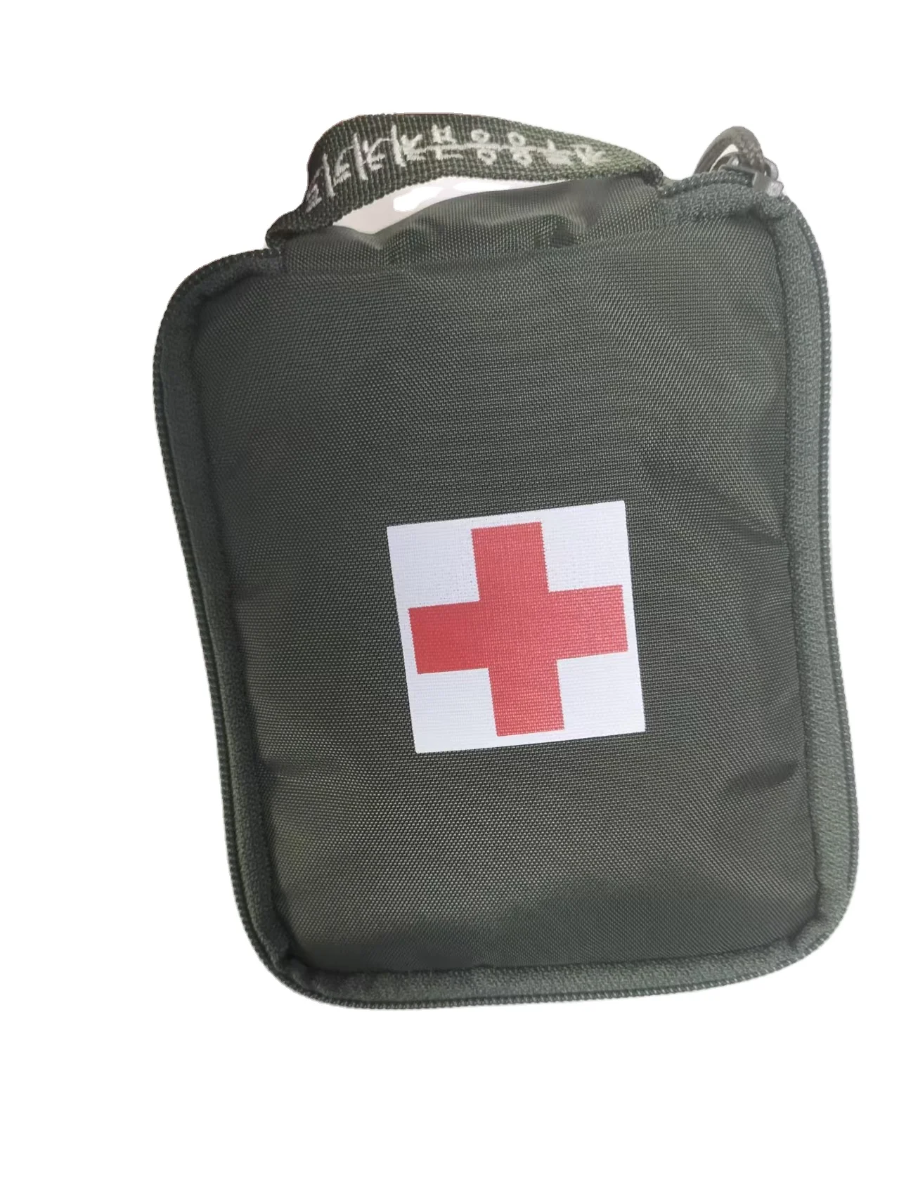 First Aid Kit With Large Capacity Military Green Zipper And Velcro Nylon Oxford Cloth Durable And Wear-Resistant Bag