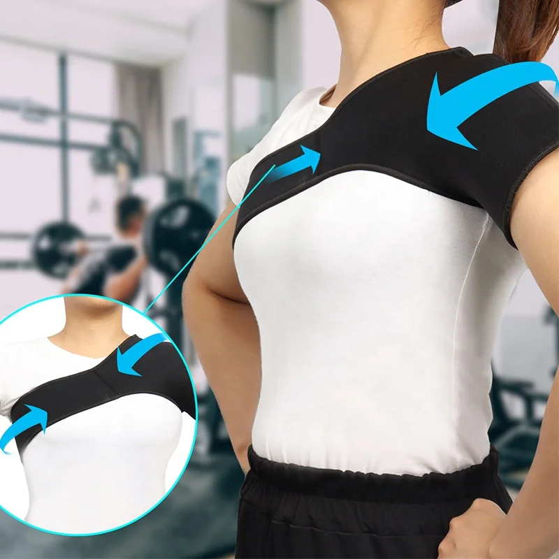 Amazon hot sale compression breathable shoulder posture support single shoulder sleeve guard neoprene back braces