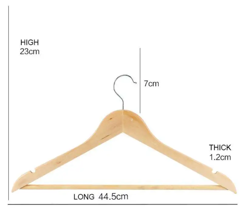 1 Pc Natural Wooden Clothes Storage Hangers No Slip No Deformed Wardrobe Hanger Coat Trousers Organizer Rack