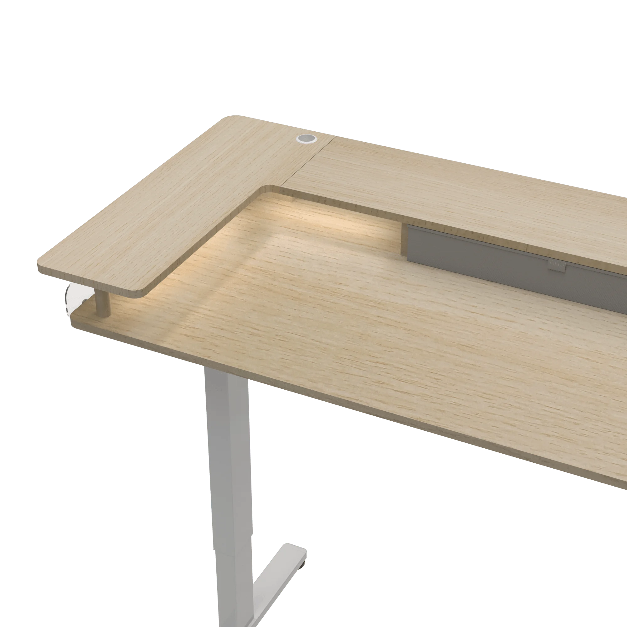 V-mounts Adjustable wooden desk for commercial use with Fabric drawers and double platform design JSD5-02-ZW-U