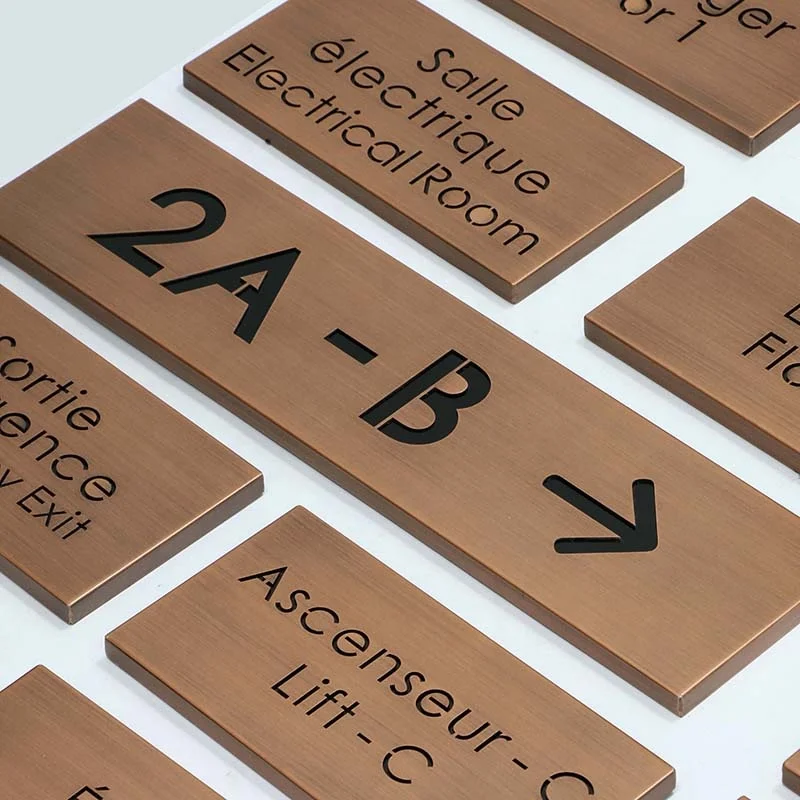 Custom Stainless Steel Door Numbers Plaque  Hotel name plates designs Room Number Sign Door Plate Signs Forl building