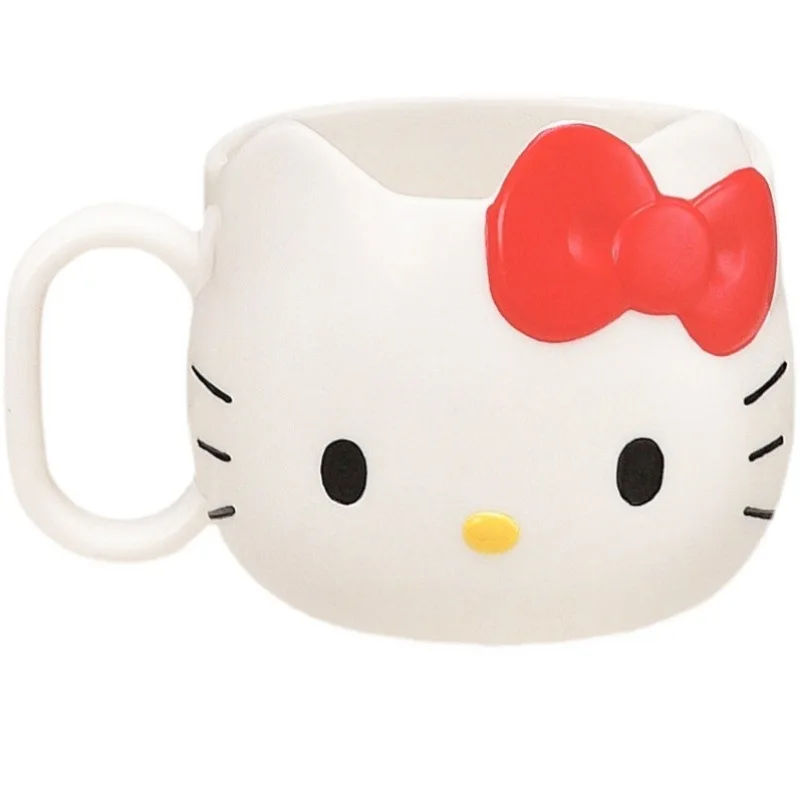 New arrival best seller mark plastic juice cup cartoon cat cup Hello Kitty printing Mug shape milk plastic mugs for children