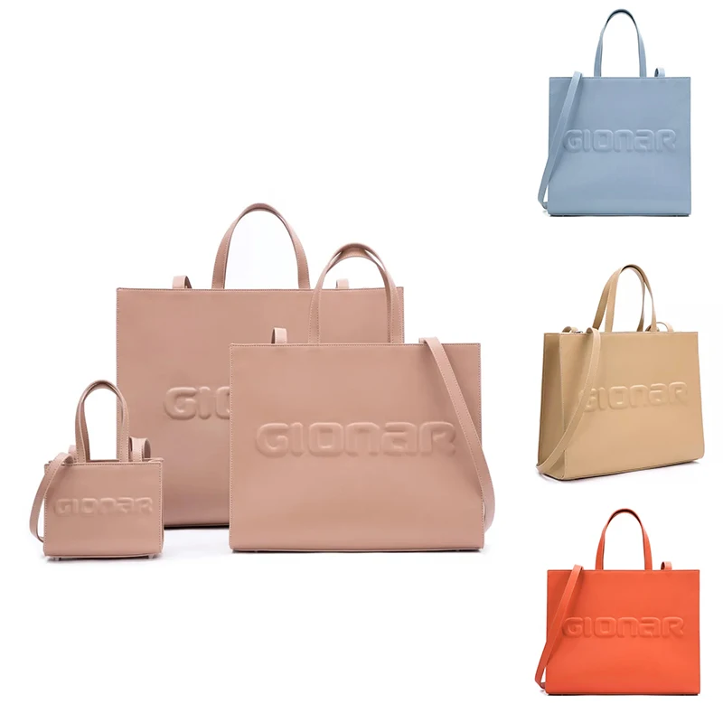 2024 New Arrival Vegan leather Tote Bag Purse And Handbag Set For Women Customised Ladies office Commuter Hand Bag with logo