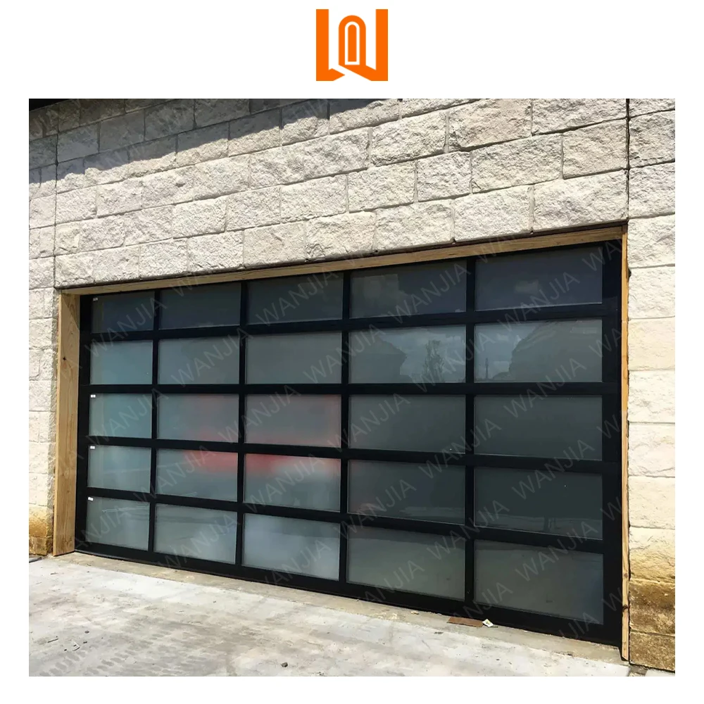 WANJIA new american automatic garage glass door sectional aluminium garage door industrial garage door