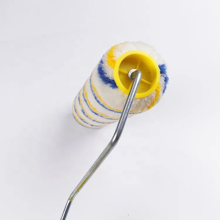 MAXMAN Hand Tool Yellow Plastic Handle Polyester Roller Brush for Paint Household Wall Roller Paint