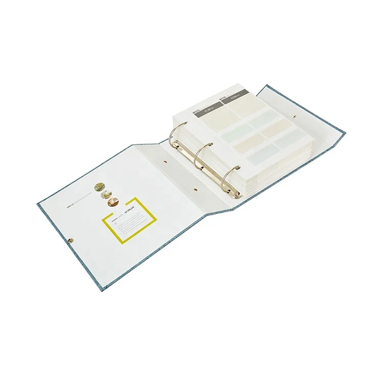 Custom Cloth Cover Fabric Ring Binder 3 Ring Swatch Book B5/A4 Ring Binder Sample Book Manufacturer