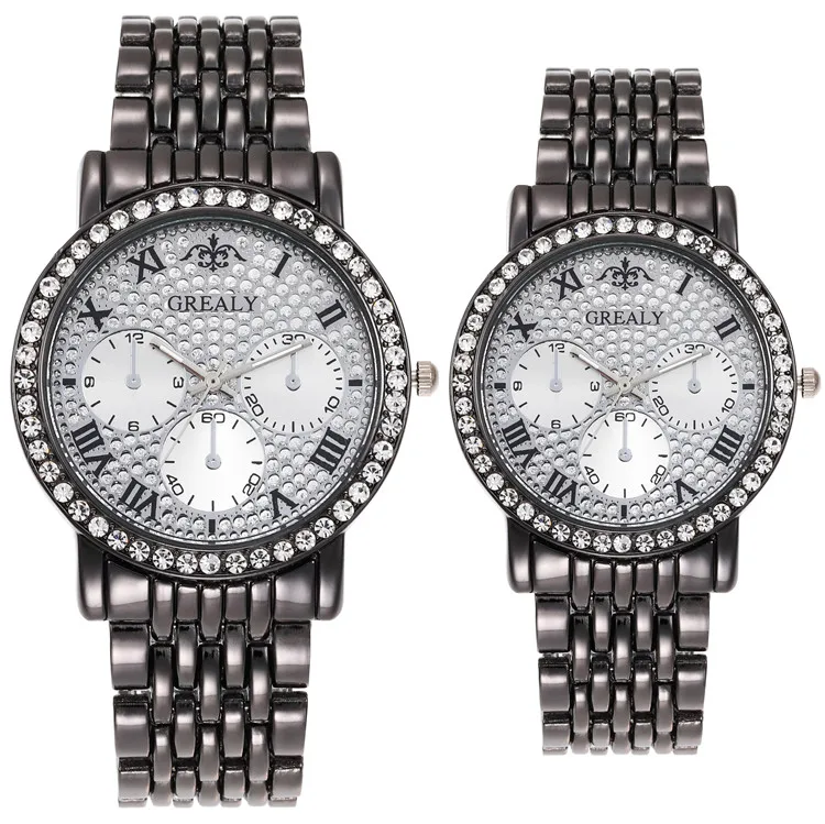  Wholesale new trendy fashion watches jewelry stainless steel band custom logo watch for couple
