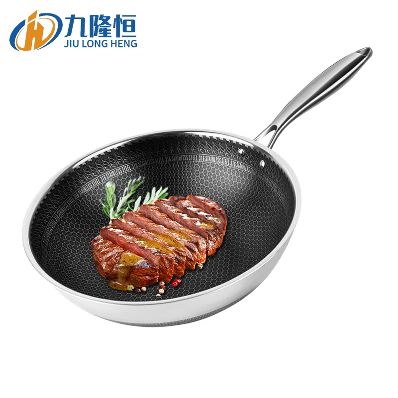 Best Sale 30cm 32cm China Traditional No-stick Stainless Steel Insuction Stove Wok For Gas Stove