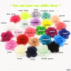 Мини-6 см шифон с изображением Ветхого цветка и повязка на голову с цветочным рисунком для девочек женские аксессуары для волос ручной работы ткань розовыми цветами