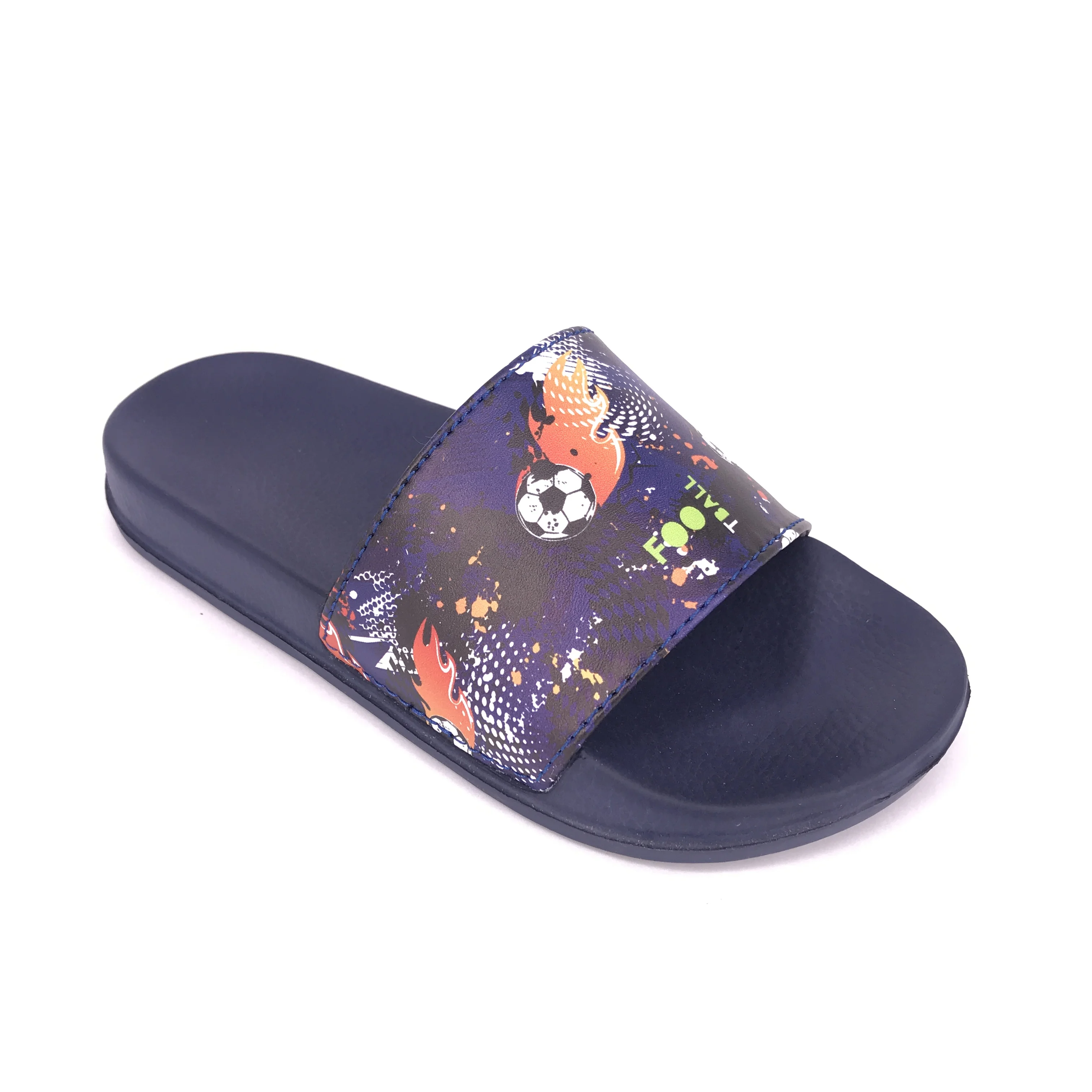 football  navy plain slippers for men  slides slipper