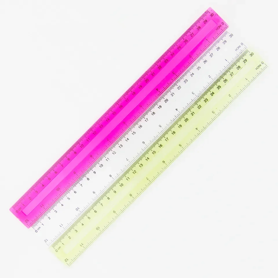 Purple Blue Ruler Set 20cm 30cm Flexible Triangle Plastic Rulers for School children