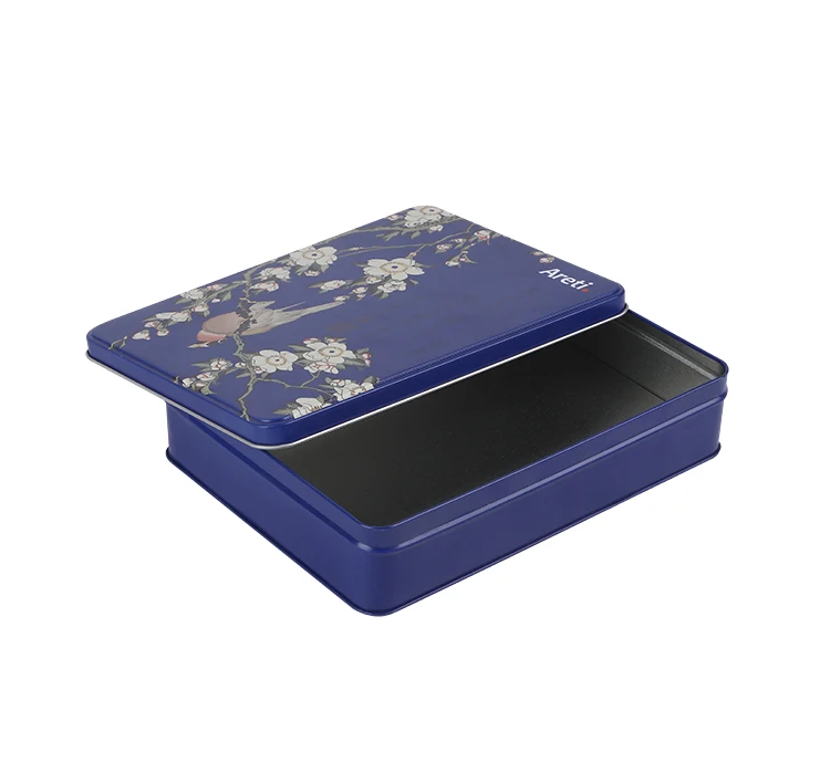 Customize custom printed tin box metal cookie tin can box jar metal cans with lids