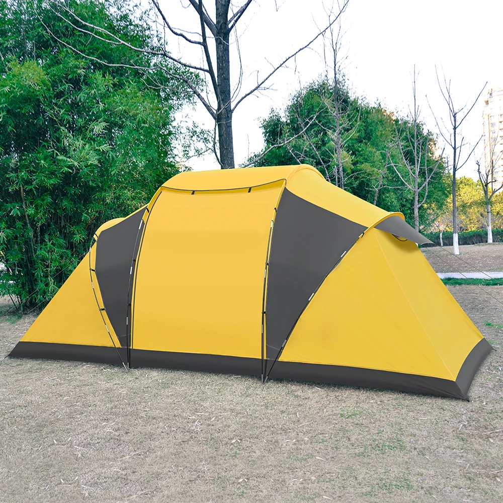 6-8 Person Waterproof Four Seasons Luxury Family Tunnel Glamping Tents Camping Outdoor kids canvas Tent