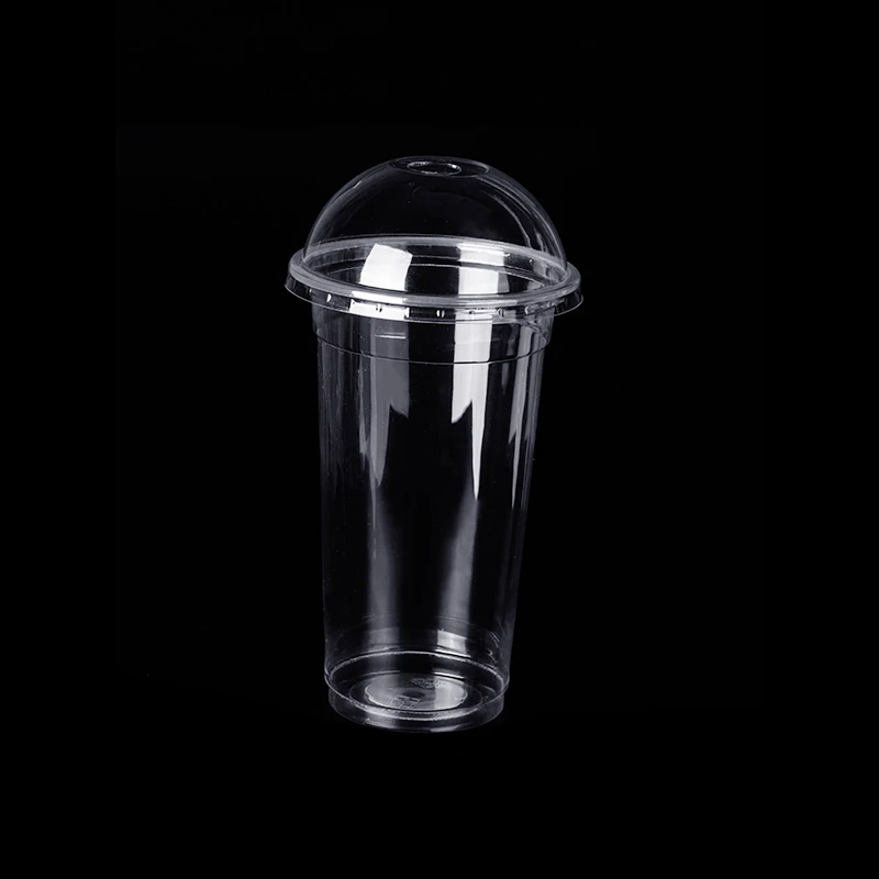 700P 590ml 20oz Disposable Transparent Plastic Cup for Bubble Boba Milk Tea Juice Coffee Single Wall No Logo Party Events BBQ