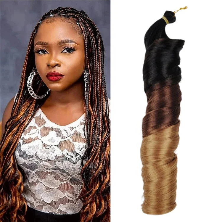 Wavy Crochet Braids Spiral Afro Loose Silky Wave Hair OmbreFrench Curls Synthetic Yaki Pony Curly Braiding Hair Wholesale