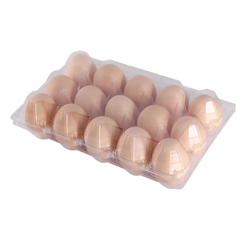 Cheap 15 cells egg packaging food grade clear pet box cartons packing plastic egg tray for chicken duck eggs