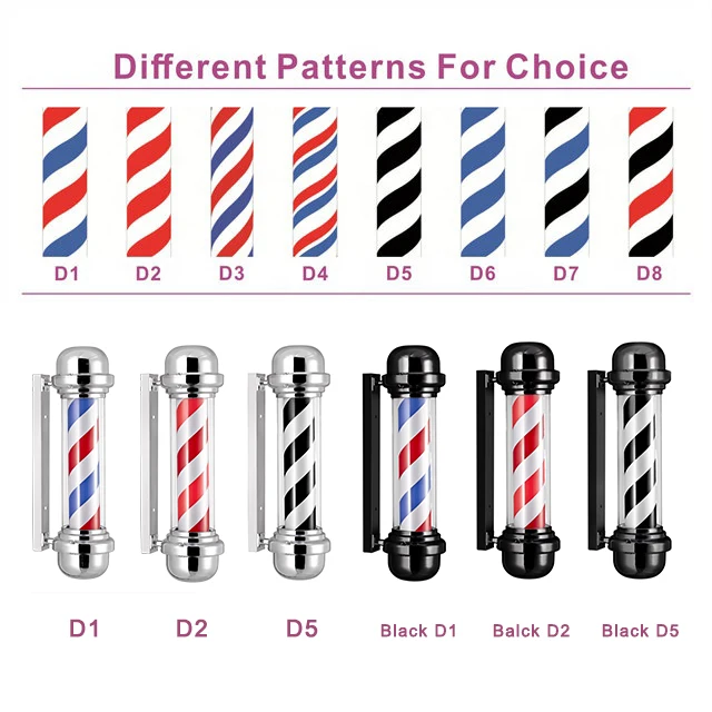 M315 Black barber pole Hair Salon Sign Barber Shop lights