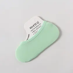 New Spring Cotton Cartoon Invisible Socks Summer Antiskid Women Slipper Socks Cute Candy Color