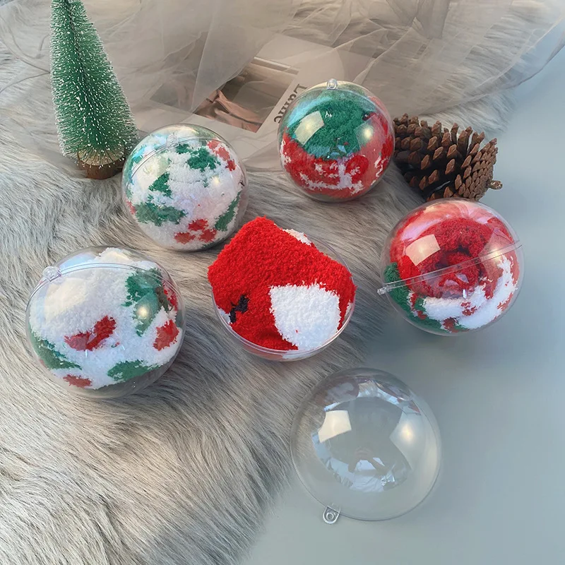 Factory 4cm-30cm Openable Hollow Hanging Clear Transparent Xmas Christmas Ornaments Plastic Ball
