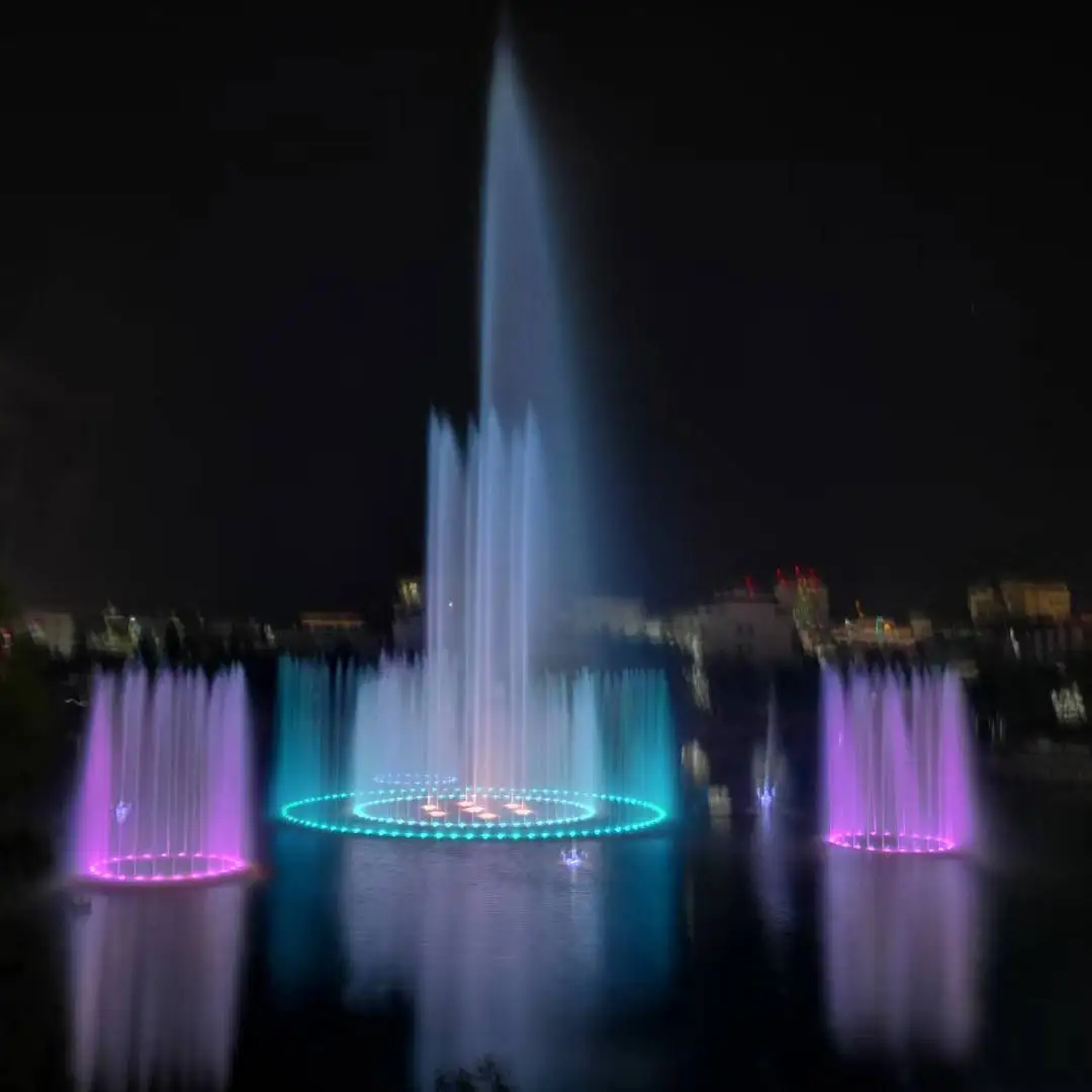 Floor Fountain Fireworks Lighted Outdoor Jumping Water Jet Super-High Spray Fountain
