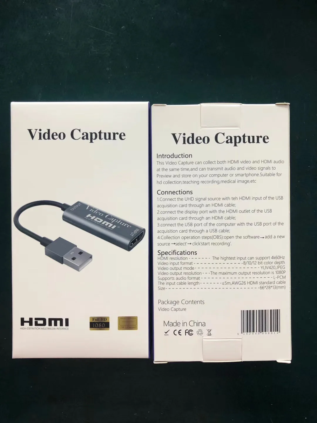 USB 2.0/3.0 Video Capture Card 4K HDTV Video for Game / Video Live Streaming