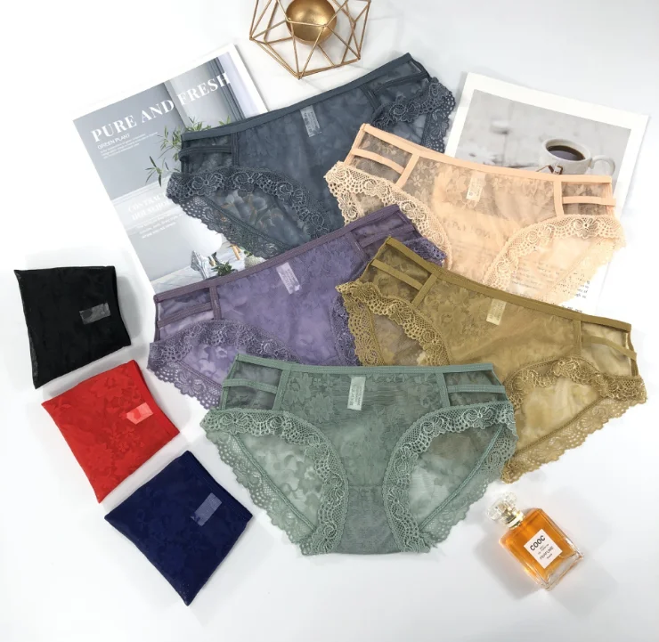 Japanese Girls Thin Panties Women Lace Underwear Solid Sexy Lingerie Panties String Womens Thongs