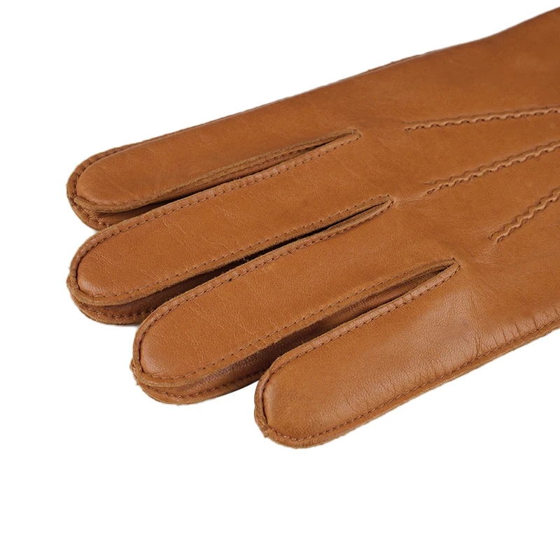 Fashion Classic Sheepskin Touchscreen  Driving Leather Gloves Men Winter Gloves Warm Wool Lined Black Brown