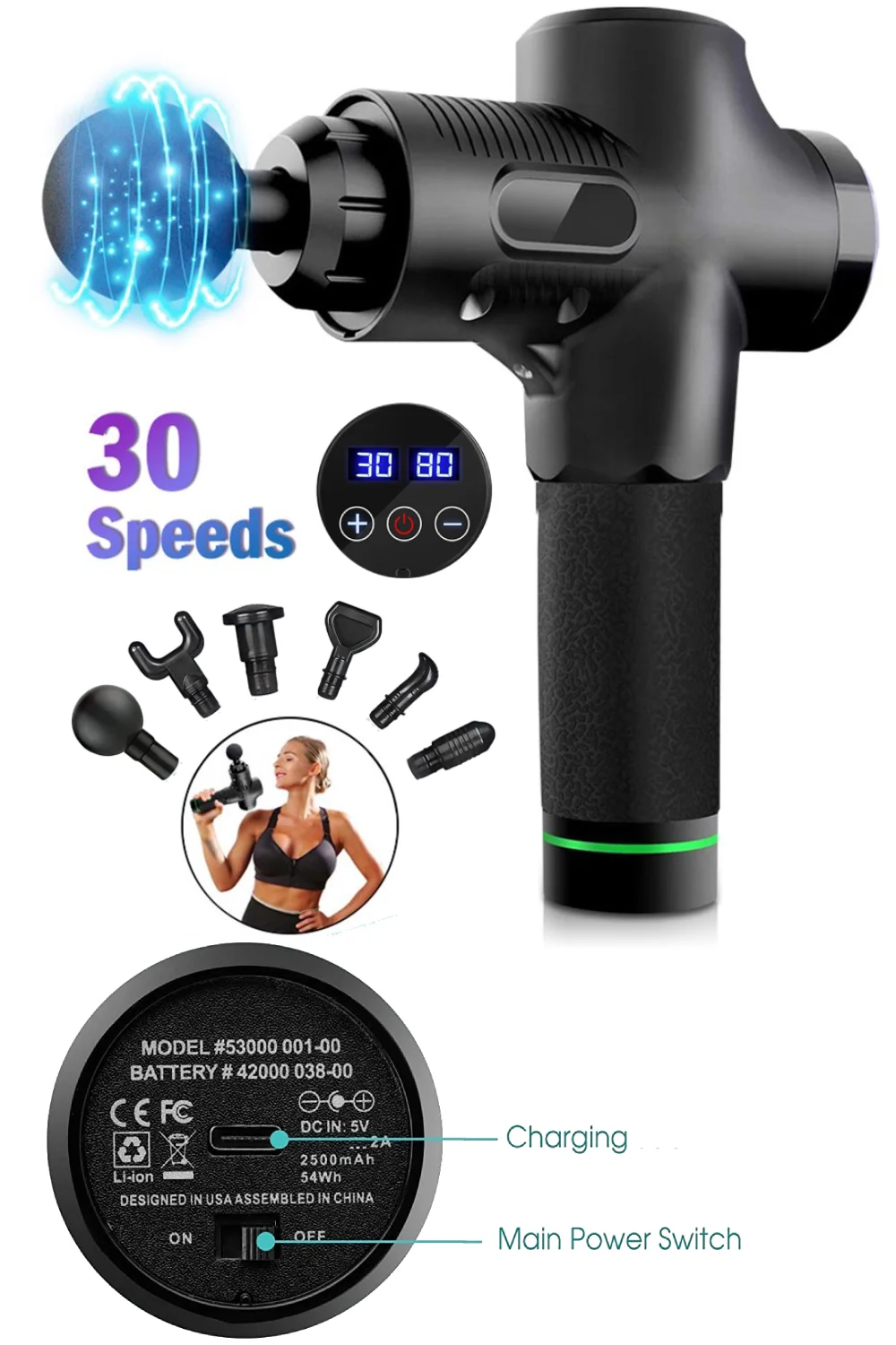 Premium Novel Massage Gun Professional Deep Tissue Handheld Electric Booster Electric Neck Fascia Portable Muscle Massage Gun