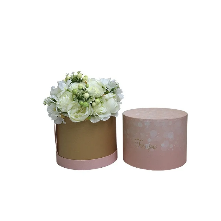 
Round Senior Wedding Groomsmen Bridesmaid Gift Boxes Packaging With Bow Exquisite Flower Gift Box 