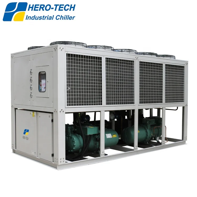 low temperature gylcol chilled water outlet water cooled screw chiller