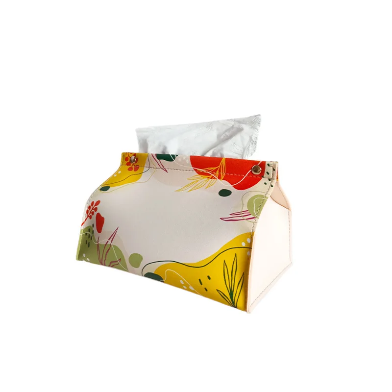 PU Leather Tissue Box Cover Rectangular Modern Tissue Box Case Organizer Tissue Box Holder for Bathroom