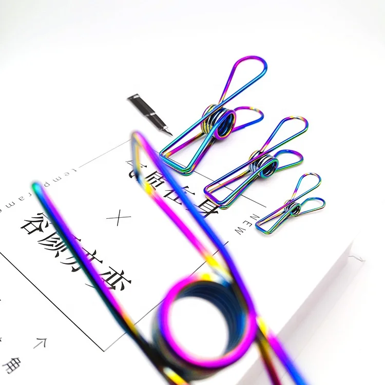 Rainbow small tail clip for Files, Documents, Tickets, Office