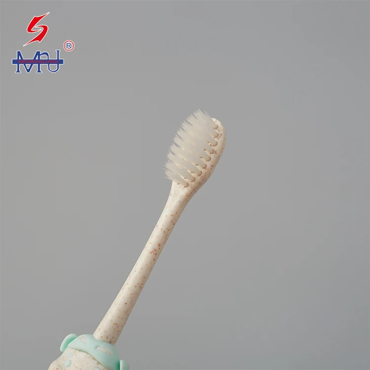 Custom OEM child wheat straw toothbrush for oral tooth clean kids tooth brush