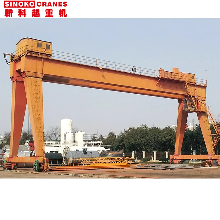 Двухбалочный резиновый козловой кран Sinokocranes 25 тонн 30 тонн 40 тонн с крюком
