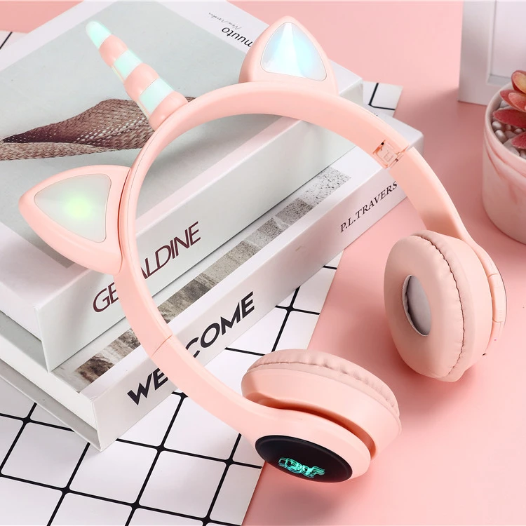 2021New Arrival Super Cute Stereo Cartoon Kids Headset Earphones Gaming Headset for Unicorn Kid Wireless Kids Headphone