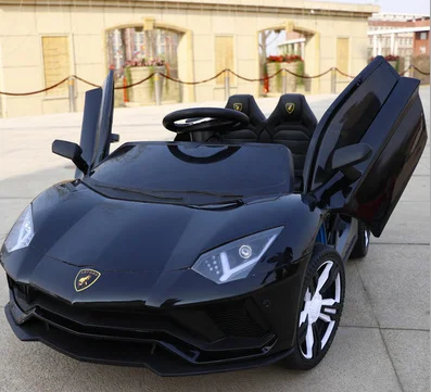 Unisex 2-Seat Kids Electric Car Cool Design Drive Battery Operated Ride-on Toy with MP3 Function Plastic Material for Boys Girls