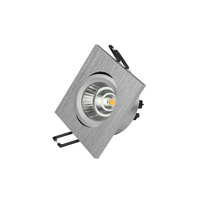 
LED Recessed Ceiling Light 75mm cut out 5W 7WCRI90 dimmable COB square LED Downlight for Cloth Shops 