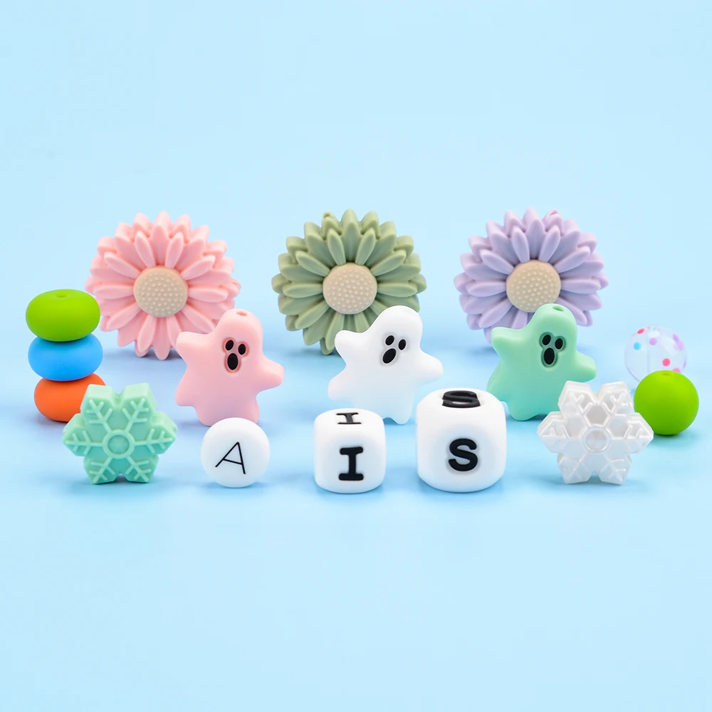 Super September Low Moq Wholesale Food Grade Loose Silicone Beads 15mm BPA Free Safe Silicone Sport Baseball Beads Diy Bracelet