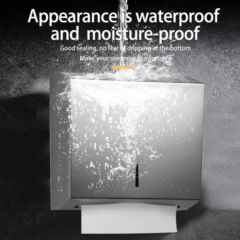 Hotel Bathroom Wall Mounted Stainless Steel Hand Toilet Tissue Paper Towel Dispenser Holder