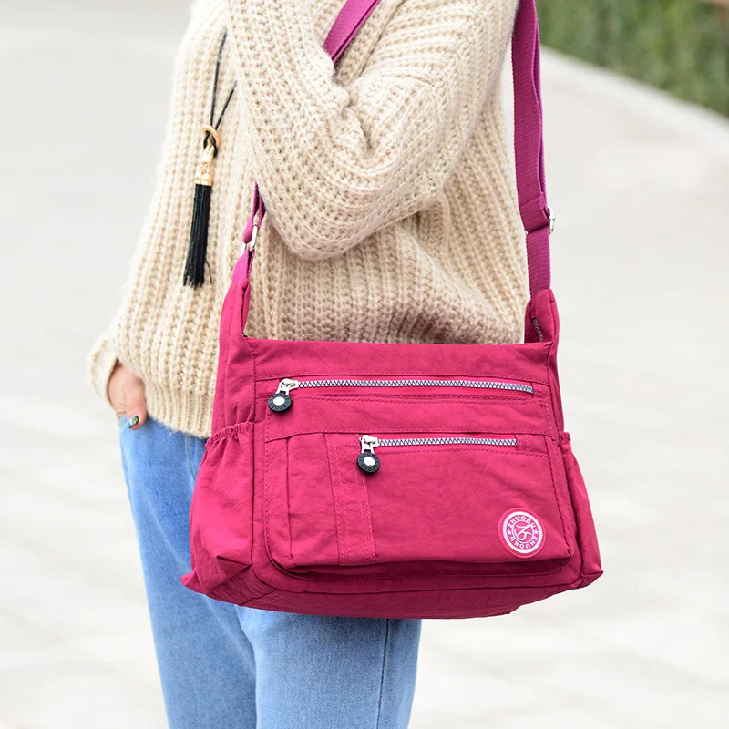 DICHOS Crossbody Bag Large-Capacity Single-Shoulder Middle-Aged Women All-Match Portable Waterproof Multi-Pocket Messenger Bag