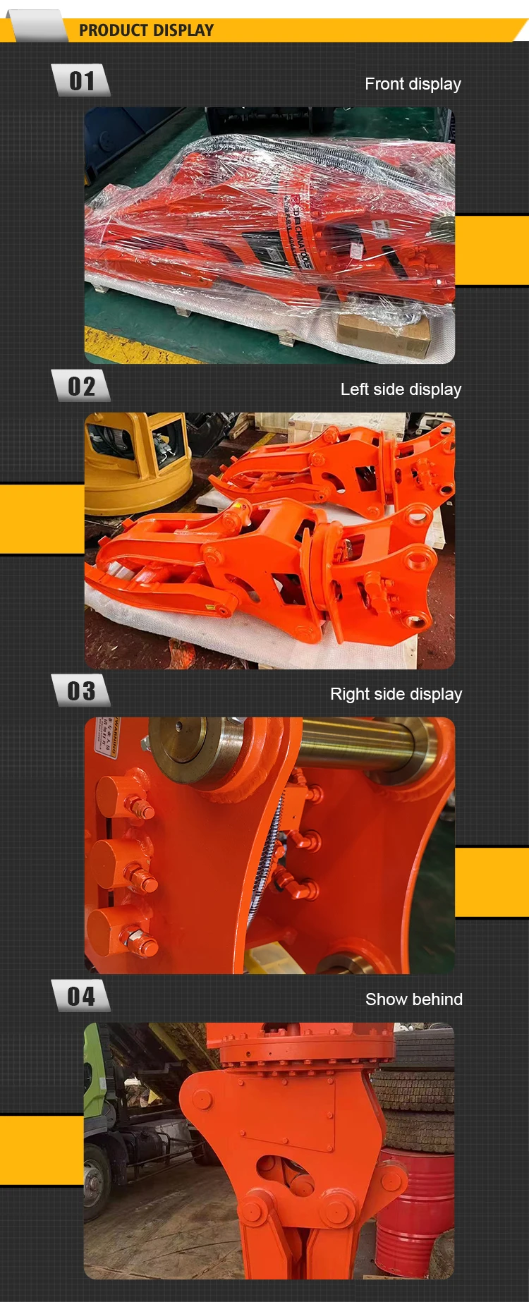Excavator Hydraulic Attachment Wood Grabber Multi-purpose Scrap Steel Grabber Hydraulic Rotary Wood Gripper