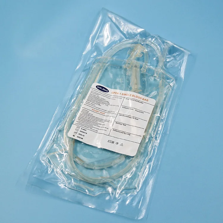 Disposable PVC human blood transfusion Medical Sterile Double Blood Bag